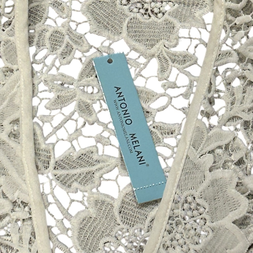 ANTONIO MELANI Ivory Floral Lace Kimono Tunic